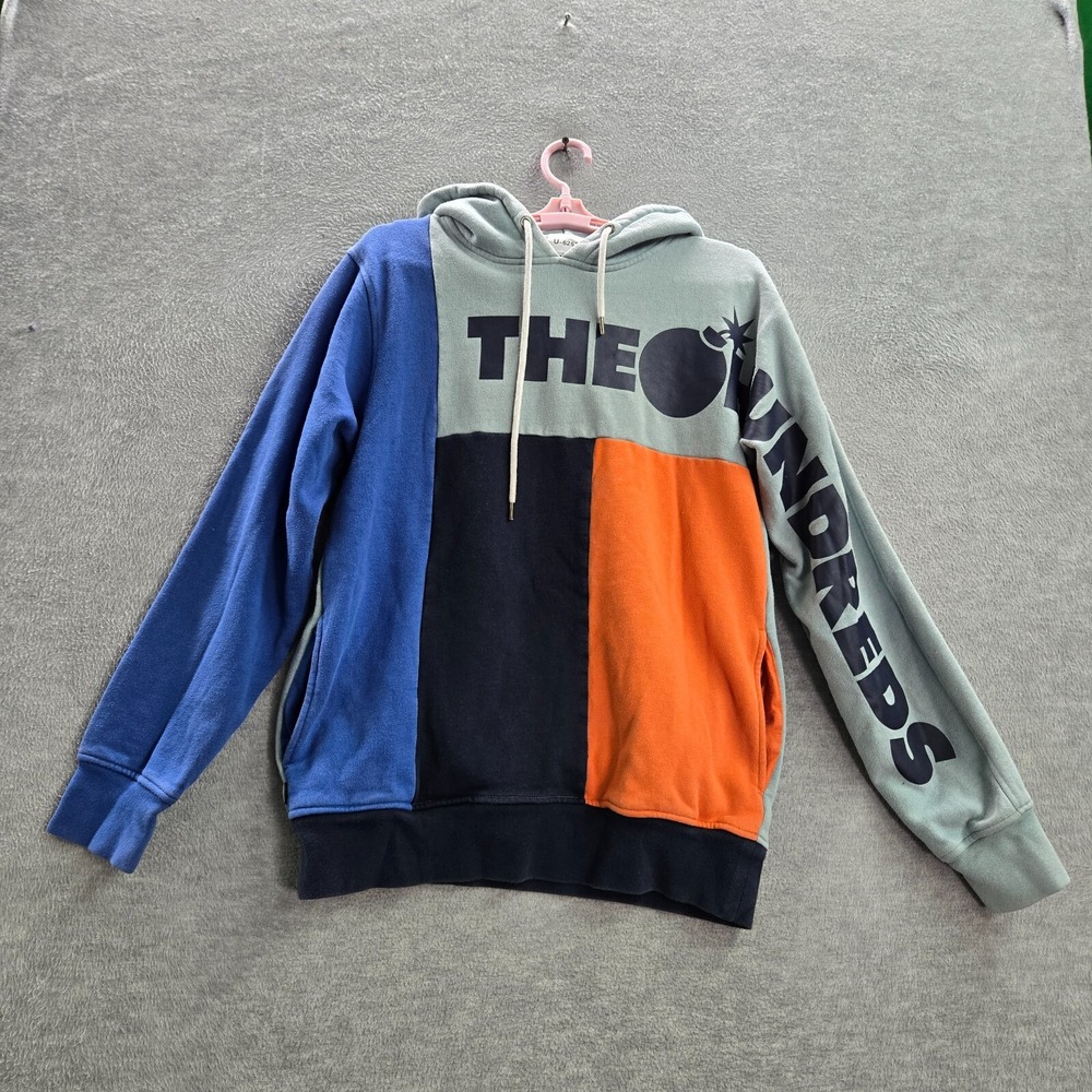 The Hundreds Men Sweatshirt Small Green Colorblock Hoodie Drawstring READ